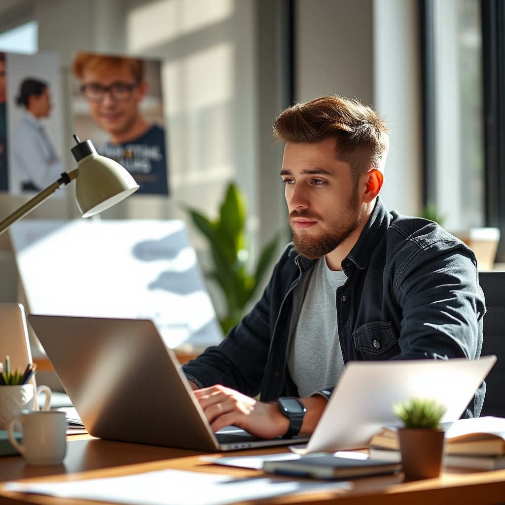 Freelancer working at a desk