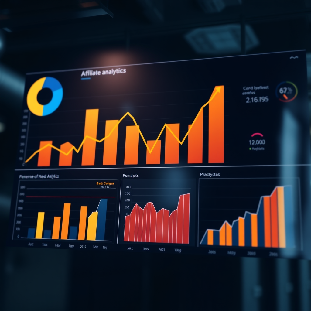 Graphs and charts representing affiliate marketing analytics