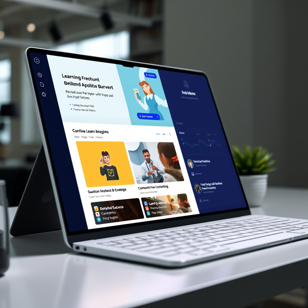 Screenshots of an online course platform